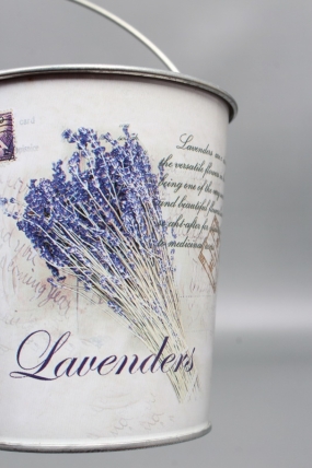 Декоративное кашпо-ведерко "Лаванда" D11.5/9.8XH10/16.5CM B7.5 см, металл  3361М