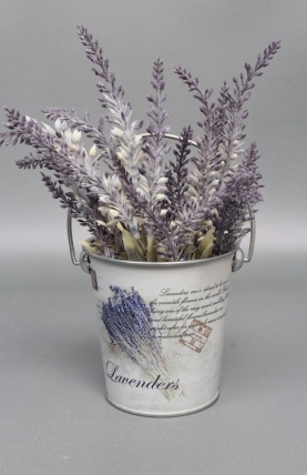 Декоративное кашпо-ведерко "Лаванда" D11.5/9.8XH10/16.5CM B7.5 см, металл  3361М