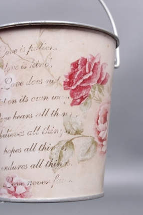 Декоративное кашпо-ведерко "Любовные письма" D11.5/9.8XH10/16.5CM B7.5 (матовый финиш), металл9978