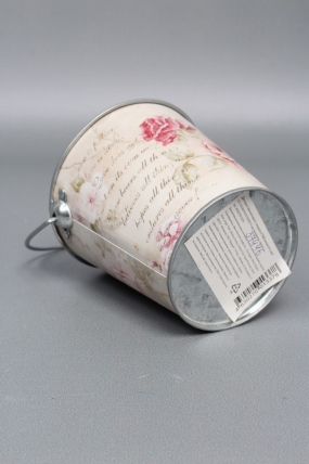 Декоративное кашпо-ведерко "Любовные письма" D11.5/9.8XH10/16.5CM B7.5 (матовый финиш), металл9978