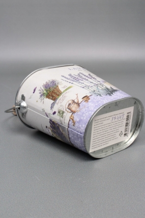 Декоративное кашпо-ведерко "Прованс лаванда" 12.5X8XH11/20 B:8,5x6 см. металл 9923М