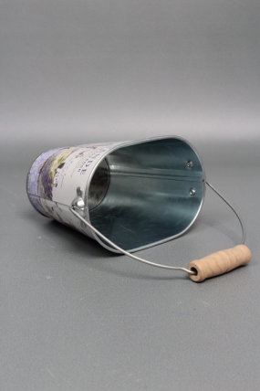 Декоративное кашпо-ведерко "Прованс лаванда" 12.5X8XH11/20 B:8,5x6 см. металл 9923М