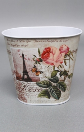 Декоративное овальное кашпо "Изысканность" 12.5X8XH11 см. металл 8929М