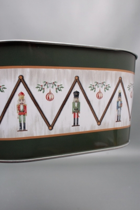 Декоративное овальное кашпо "Щелкунчик" 22,5X13,7XH11,3 В20x11 см, металл  0998М