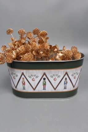 Декоративное овальное кашпо "Щелкунчик" 22,5X13,7XH11,3 В20x11 см, металл  0998М