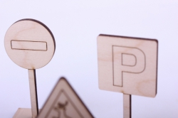 деревянная заготовка - минидорожные знаки на подставках, фанера 4мм	 302061