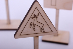 деревянная заготовка - минидорожные знаки на подставках, фанера 4мм	 302061