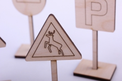 деревянная заготовка - минидорожные знаки на подставках, фанера 4мм	 302061