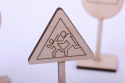 деревянная заготовка - минидорожные знаки на подставках, фанера 4мм	 302061