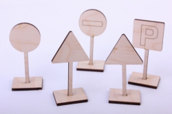 деревянная заготовка - минидорожные знаки на подставках, фанера 4мм	 302061