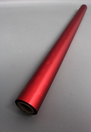 Флористическая пленка, металлическая Новогодняя, 40 мкр, 58 см х 10 м, красный 3944М
