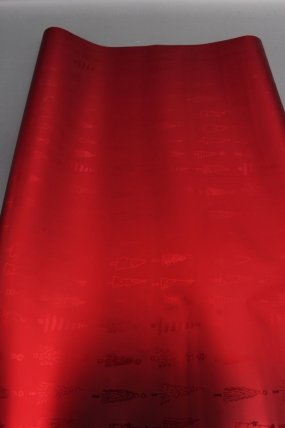 Флористическая пленка, металлическая Новогодняя, 40 мкр, 58 см х 10 м, красный 3944М