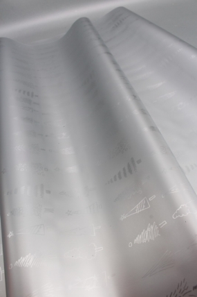 Флористическая пленка, металлическая Новогодняя, 40 мкр, 58 см х 10 м, серебро 3975М