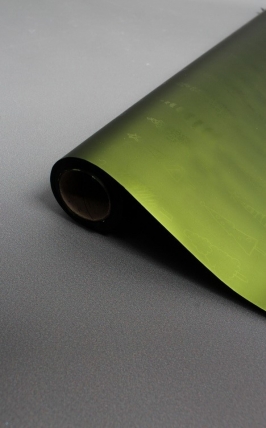 Флористическая пленка, металлическая Новогодняя, 40 мкр, 58 см х 10 м, зеленый 3968М