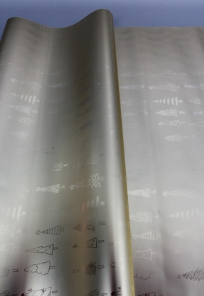 Флористическая пленка, металлическая Новогодняя, 40 мкр, 58 см х 10 м, золото 3951М