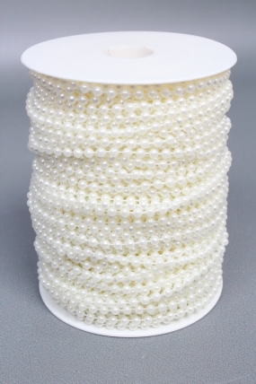 Жемчужная нить на катушке, 4 мм * 50 м., белый  4255М