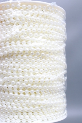 Жемчужная нить на катушке, 4 мм * 50 м., белый  4255М