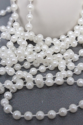 Жемчужная нить на катушке, 6 мм * 23 м, белый  4187М