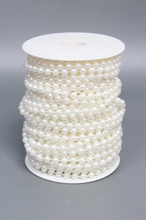 Жемчужная нить на катушке, 6 мм * 23 м, белый  4187М