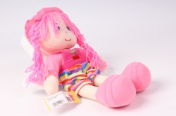 игрушка мягкая кукла розовая м-3029