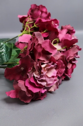 Искусственное растение - Гортензия 5 веток 45 см бордо