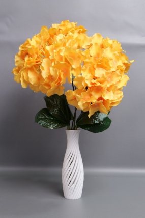 Искусственное растение - Гортензия 5 веток 45 см желтая