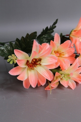 Искусственное растение - Лотос с золотом 45 см бело-розовый