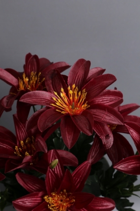 Искусственное растение - Лотос с золотом 45 см бордо