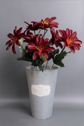 Искусственное растение - Лотос с золотом 45 см бордо