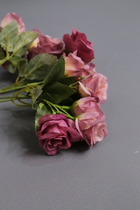 Искусственное растение - Розочки миниатюрные с бутонами 30 см пепельная