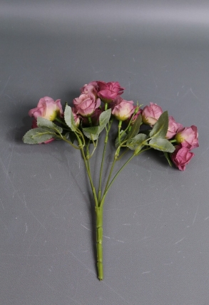 Искусственное растение - Розочки миниатюрные с бутонами 30 см пепельная