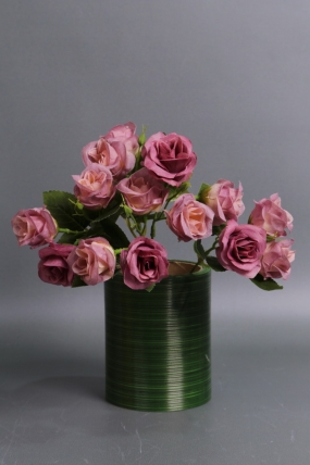 Искусственное растение - Розочки миниатюрные с бутонами 30 см пепельная