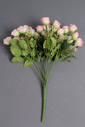 Искусственное растение - Розочки с белым декором 33 см розовые