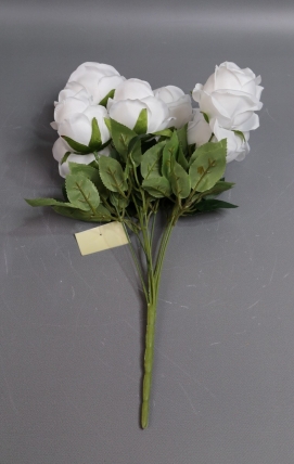 Искусственное растение - Розы Нежность 9 голов белые 42 см