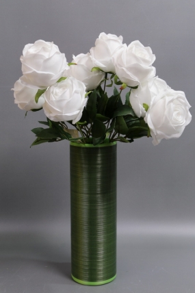 Искусственное растение - Розы Нежность 9 голов белые 42 см