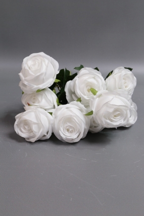 Искусственное растение - Розы Нежность 9 голов белые 42 см