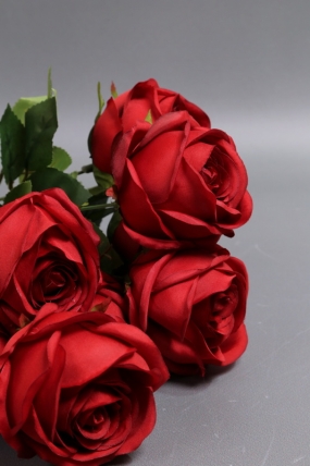 Искусственное растение - Розы Нежность 9 голов красные 42 см