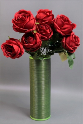 Искусственное растение - Розы Нежность 9 голов красные 42 см