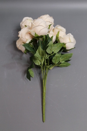 Искусственное растение - Розы Нежность 9 голов кремовые 42 см