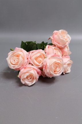 Искусственное растение - Розы Нежность 9 голов персиковые 42 см