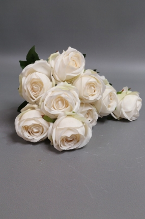 Искусственное растение - Розы Нежность 9 голов шампань 42 см