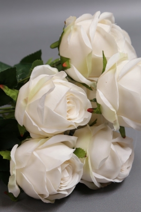 Искусственное растение - Розы Нежность 9 голов шампань 42 см