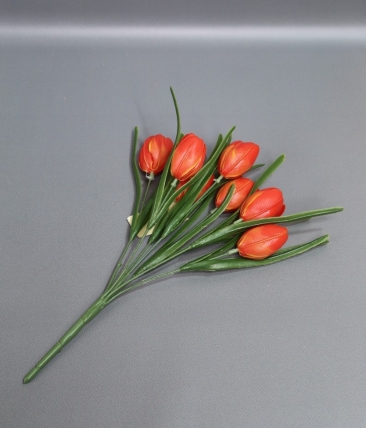 Искусственное растение - Тюльпаны силиконовые 32 см алый