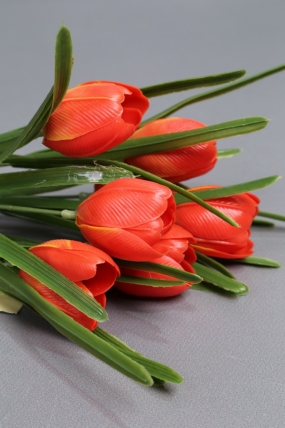 Искусственное растение - Тюльпаны силиконовые 32 см алый