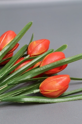Искусственное растение - Тюльпаны силиконовые 32 см алый
