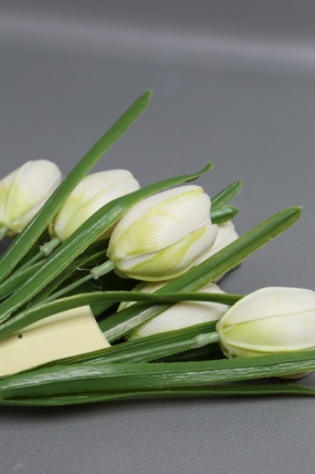 Искусственное растение - Тюльпаны силиконовые 32 см белые