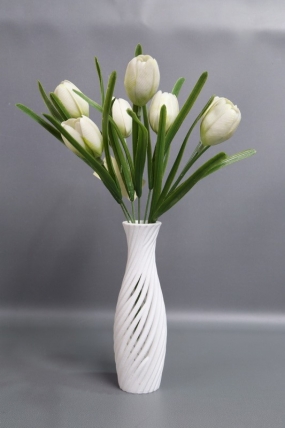 Искусственное растение - Тюльпаны силиконовые 32 см белые