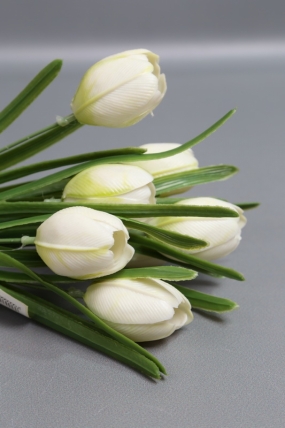 Искусственное растение - Тюльпаны силиконовые 32 см белые