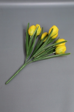Искусственное растение - Тюльпаны силиконовые 32 см желтые