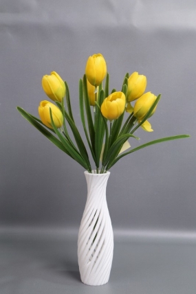 Искусственное растение - Тюльпаны силиконовые 32 см желтые